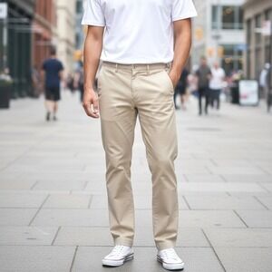 J.Crew 770 Straight Fit Stretch Chinos Men's 36x32 Tan Khaki -Weathered Chino